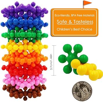 SHAWE Building Blocks Kids Educational STEM Toys Building Discs Sets Interlocking Solid Plastic for Preschool Kids Boys and Girls, Safe Material - Package with Storage Bag