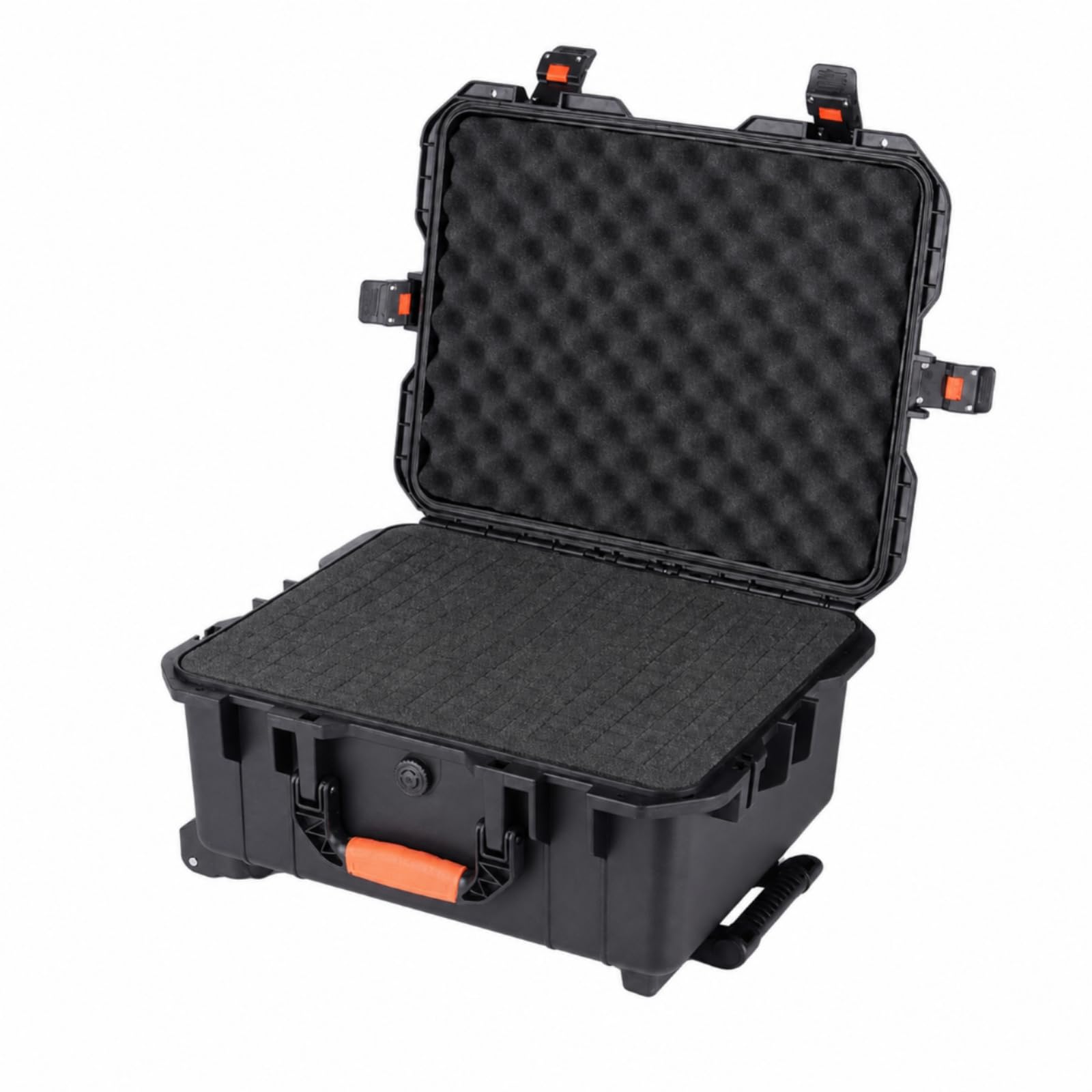 Maletín Rígido Seguro Maletín Protector con Pestillos Portable Estuche Rígido para Rescates, Viajes, con Asa Retráctil Y Espuma De Rejilla