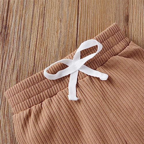 Toddler Girls Romper Pants Newborn Baby Boy Cotton Knitted Elastic Jumpsuit Long Sleeve Ribbed Outfits Solid Fall2