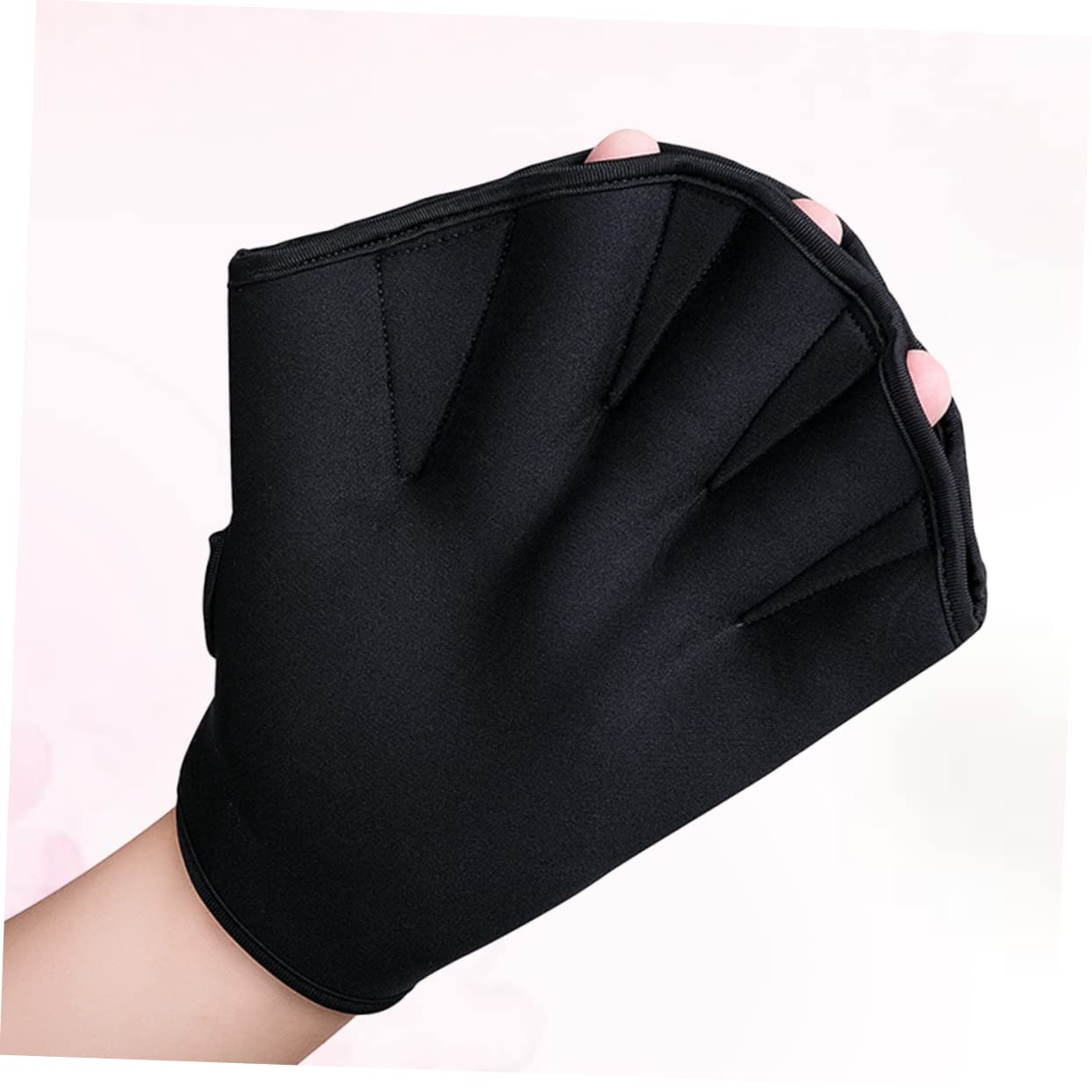 GANAZONO 1Pair Neoprene Swim Gloves for Adults Webbed Paddle Diving Accessory Fit for Swimming Surfing and Aquatic Training Breathable Skin Friendly Design Black