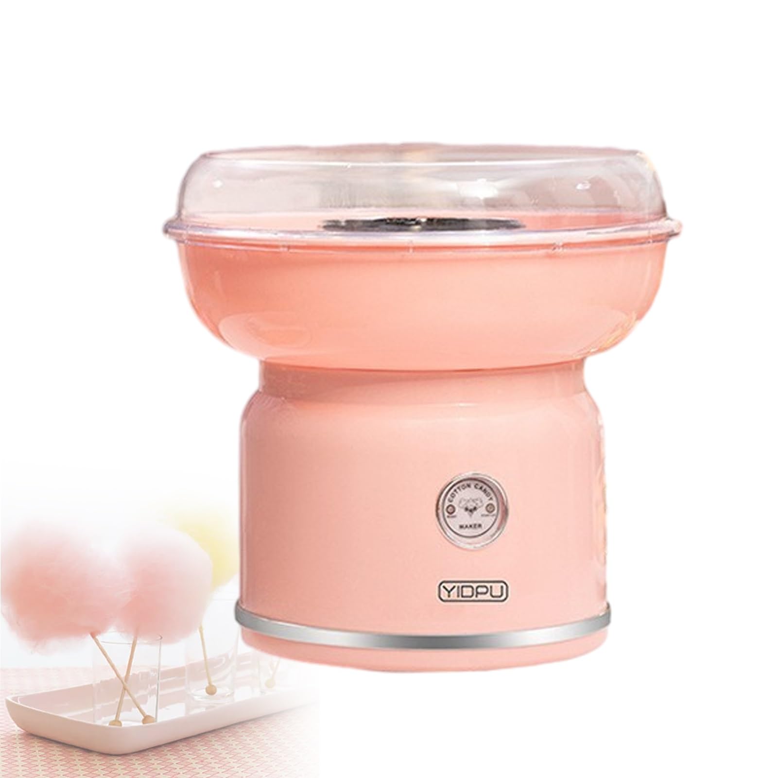 Fabricant De Barbe À Papa De Fête, Machine À Barbe À Papa Blanche Portable Faite Maison for Cadeau De Noël De Fête d'anniversaire d'enfants (Color : Pink)