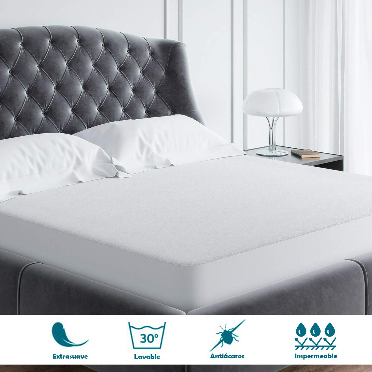 Mercury Textil -Housse de Matelas, Microfibre, Anti-acariens, Anti Mercury Textil -Housse de Matelas, Microfibre, Anti-acariens, Anti