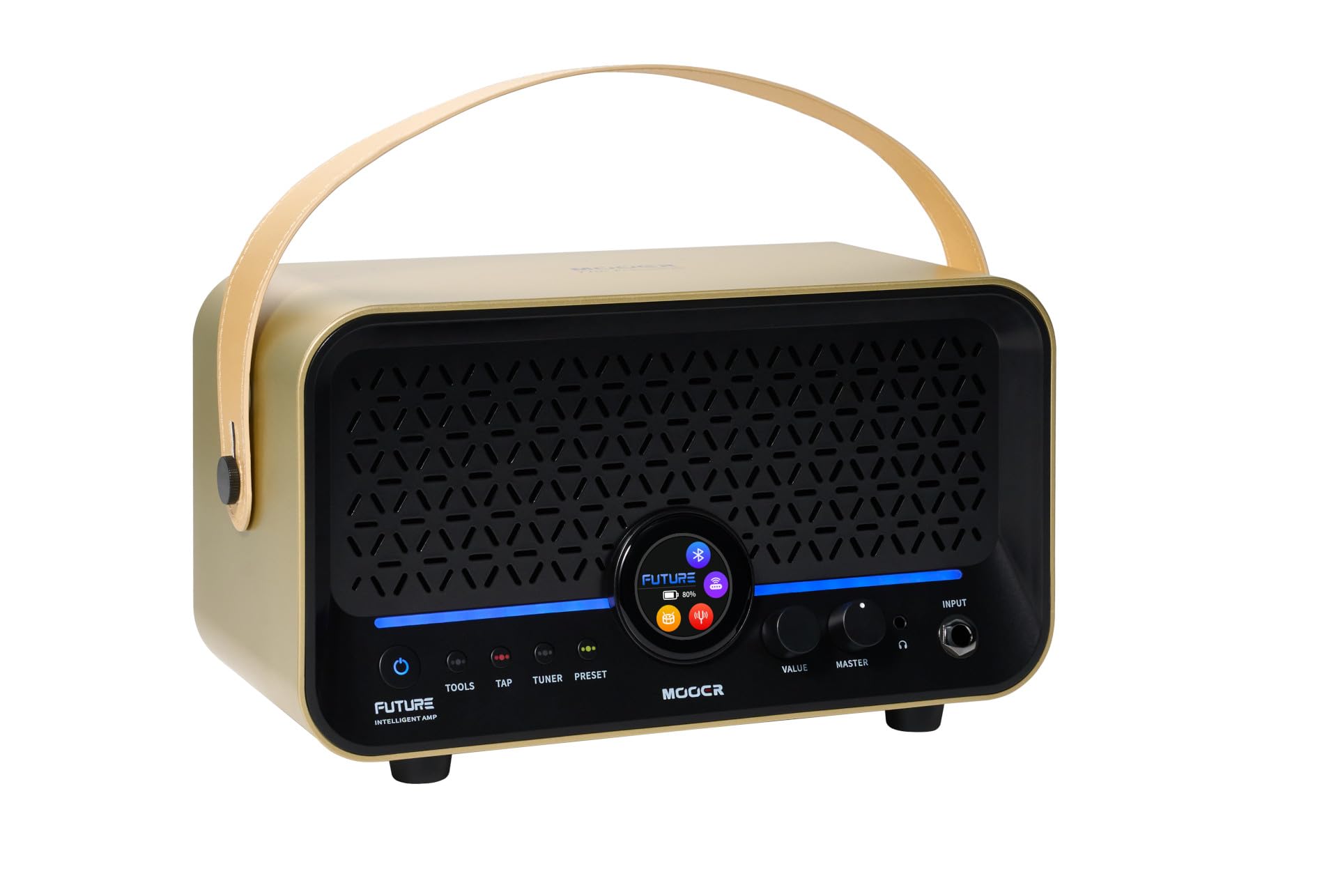 Mooer F15i Li – Multi Effects & Modeling Guitar Combo, 15 Watt, con batteria – Imperial Gold