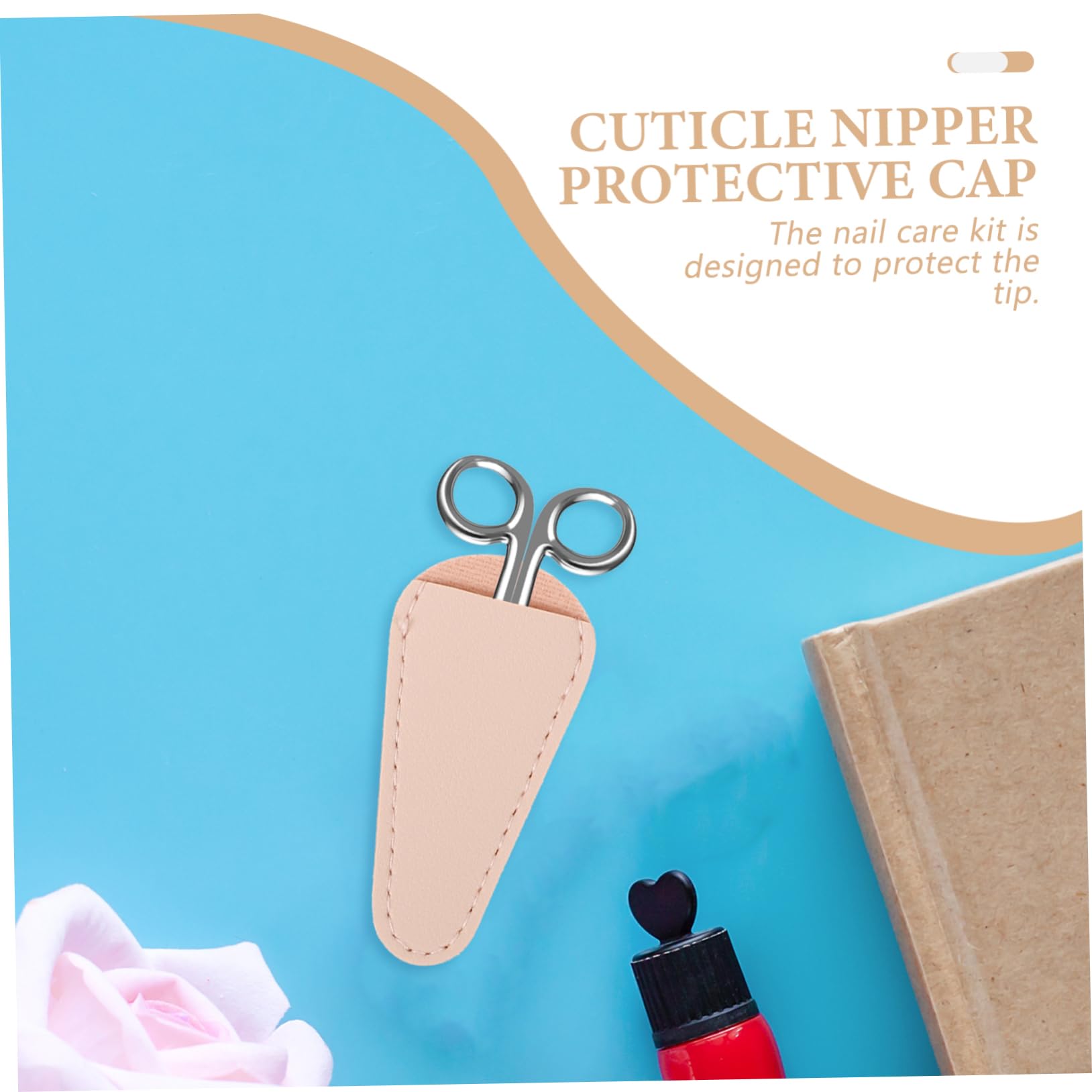 HAPINARY Nail Art Tool Set Cuticle Scissor Nipper Cover Cuticle Care Products Protective Cap for Scissors Tweezers