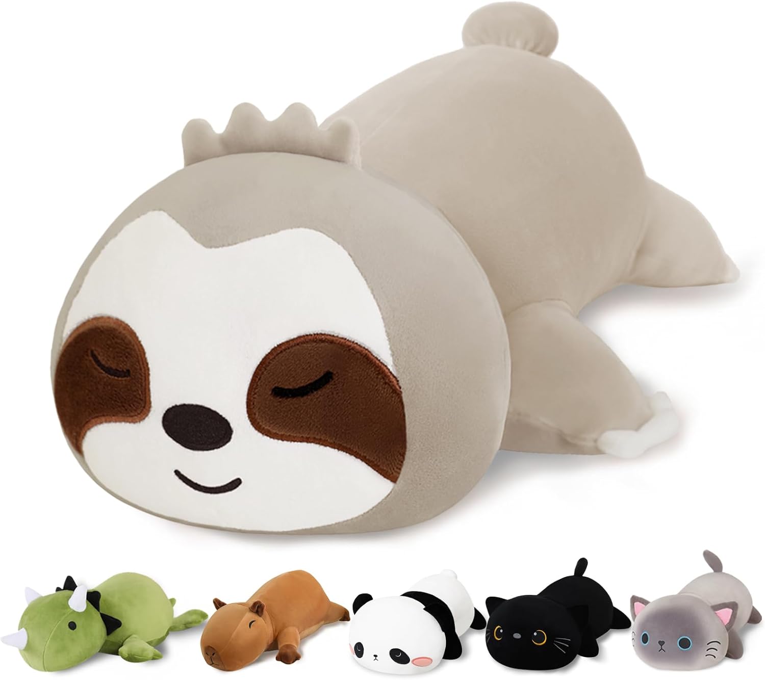 Weighted Sloth Stuffed Animals, Cute Weighted Sloth Plush, Soft Stuffed Weighted Plushie Pillow Gifts for Girls Boys(9.8″ 0.8Lbs)