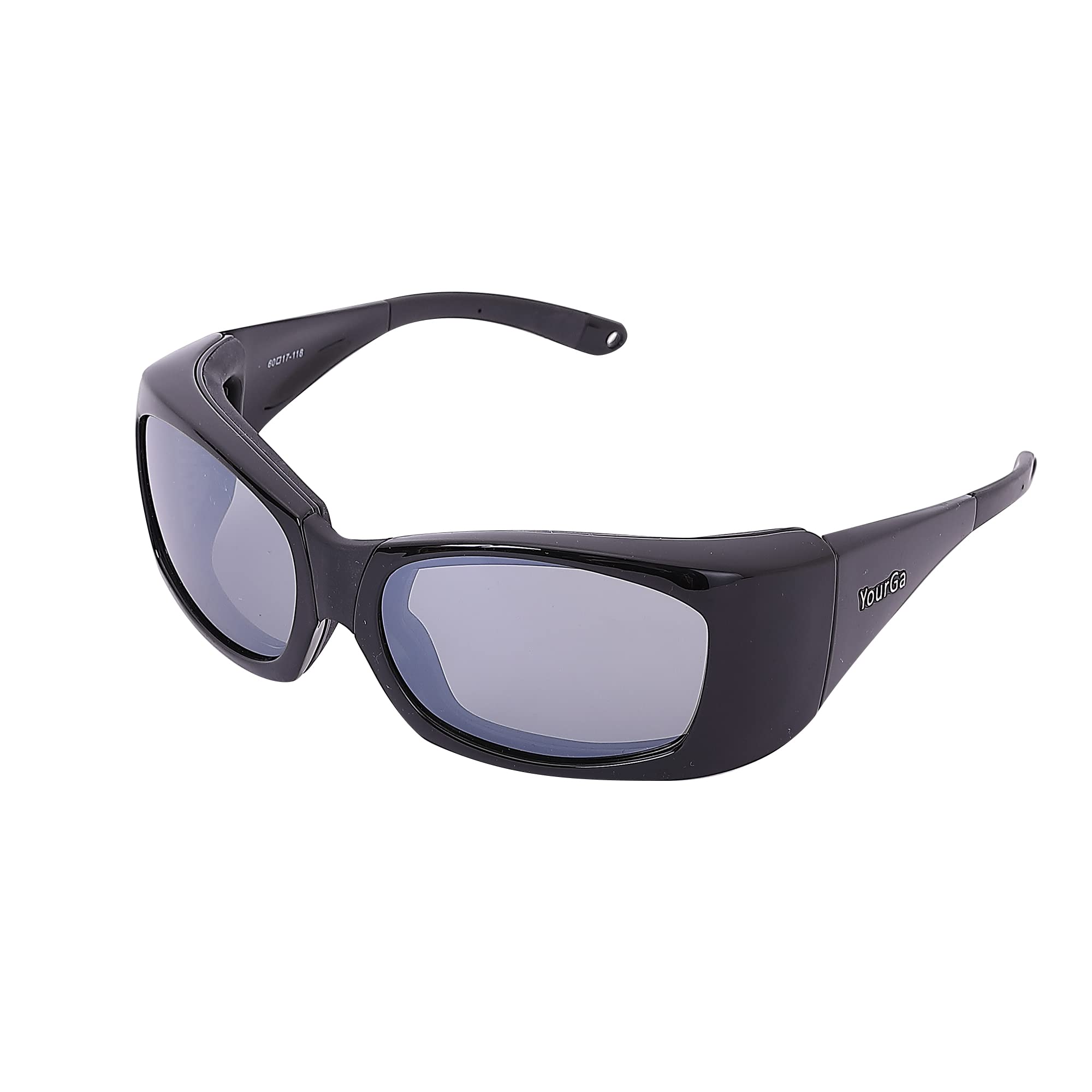 Yourga Dry Eyes Relief Eyeglasses, Rectangular Polarized Sunglasses, UV Protection, Moisture Chamber Glasses for Men/Women Outdoor (Black)