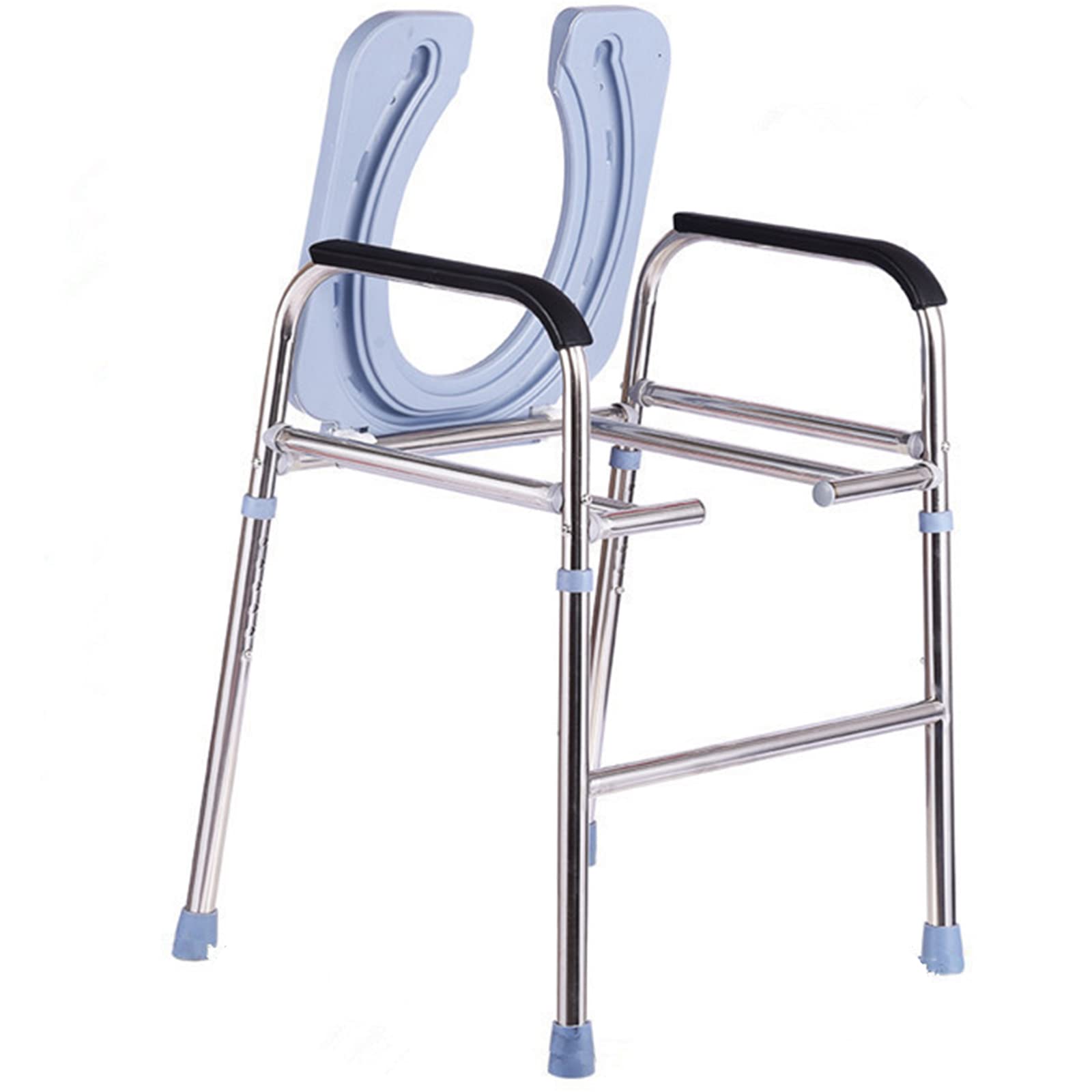 Foldable Commode Shower Chair Stand Alone Raised Toilet Seat Handles ...