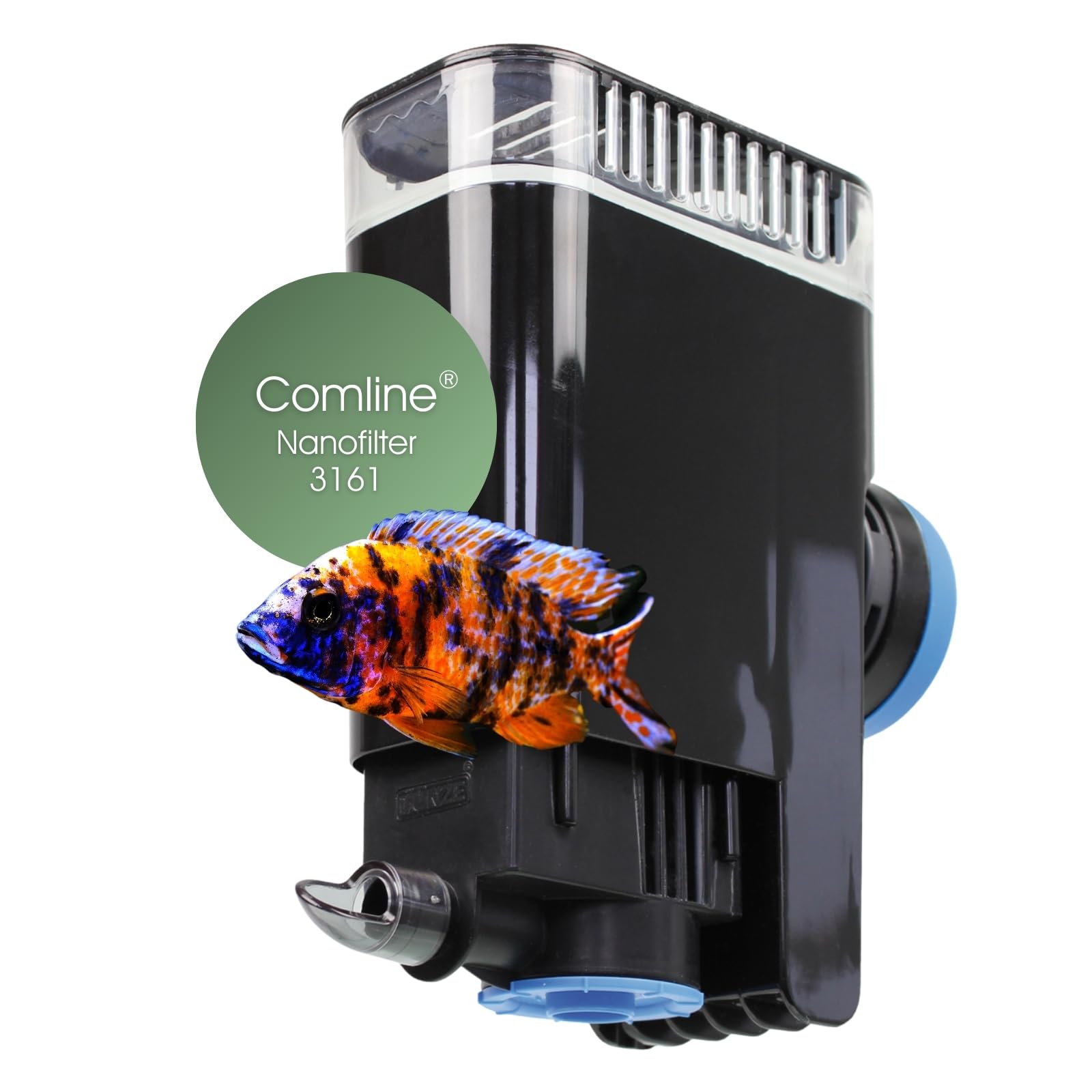 Tunze Comline Nanofilter 3161 I Süßwasserfilter zur Oberflächenabsaugung + Absaugung von Bodennähe für Aquarien mit 30-100 L I Aquariumfilter mit starker Magnethalterung I Flexibles Filtermedium