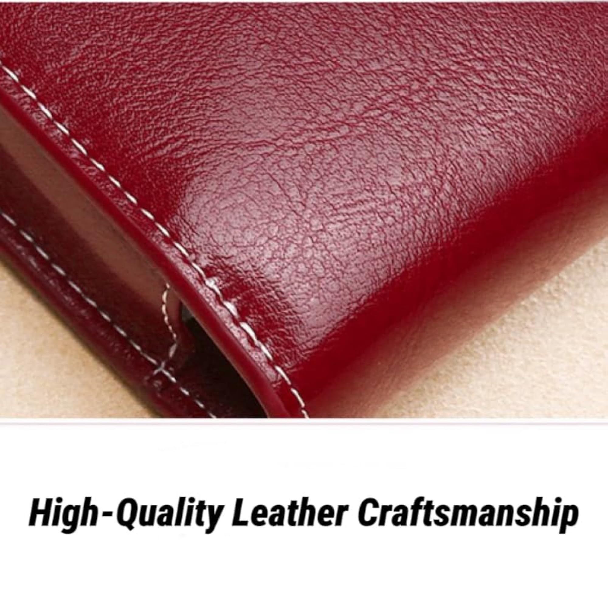 Soft Leather Lipstick Case with Mirror, Makeup Pouch for Women