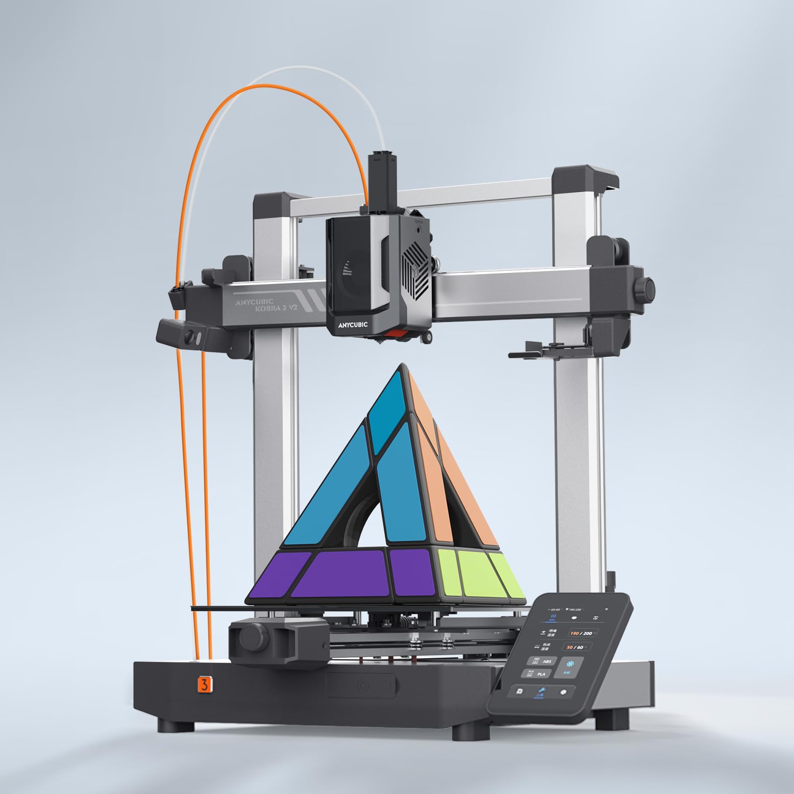 ANYCUBIC Kobra 3 V2 Impresora 3D, 600 mm/s Impresora 3D de Alta Velocidad con Cámara,Nivelación Automática Mejorada, APP Remota, Tamaño de Impresión 255x255x260mm,Instalación Mínima para Principiantes