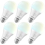 A19 LED Light Bulb 100 Watt Equivalent, CRI90, 5CCT Selectable 2700K 3000K 3500K 4000K 5000K, Dimmable, 1600LM, Standard LED Light Bulbs 15W, E26 Medium Base, ETL - Indoor Outdoor (6 Pack)