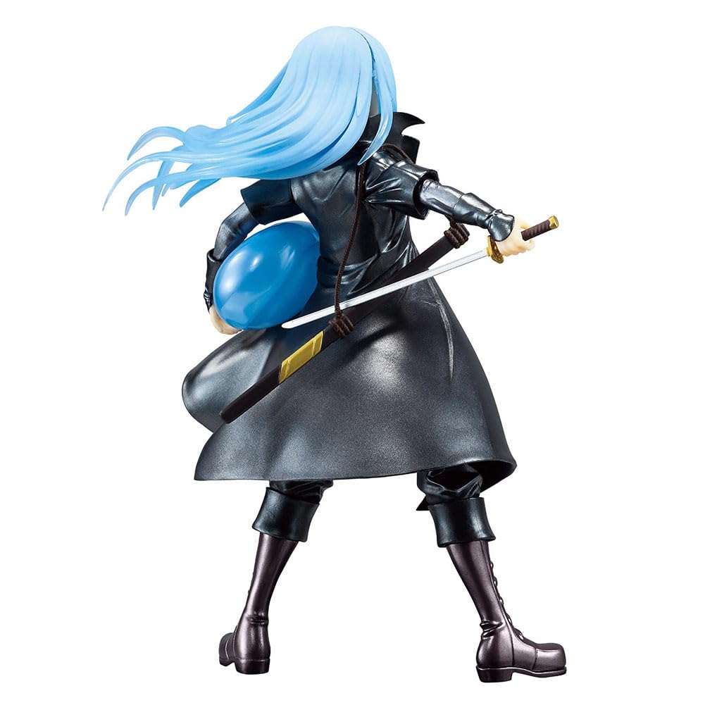 Rimuru Figur Modell Diaburo Actionfigur Anime Figur Veldla Tempest/Gobuta Figur Statue, Blaues Haar Trenchcoat Schwert Draw Stehposition PVC Skulptur Dekoration Sammlerstück Geschenk 21 cm
