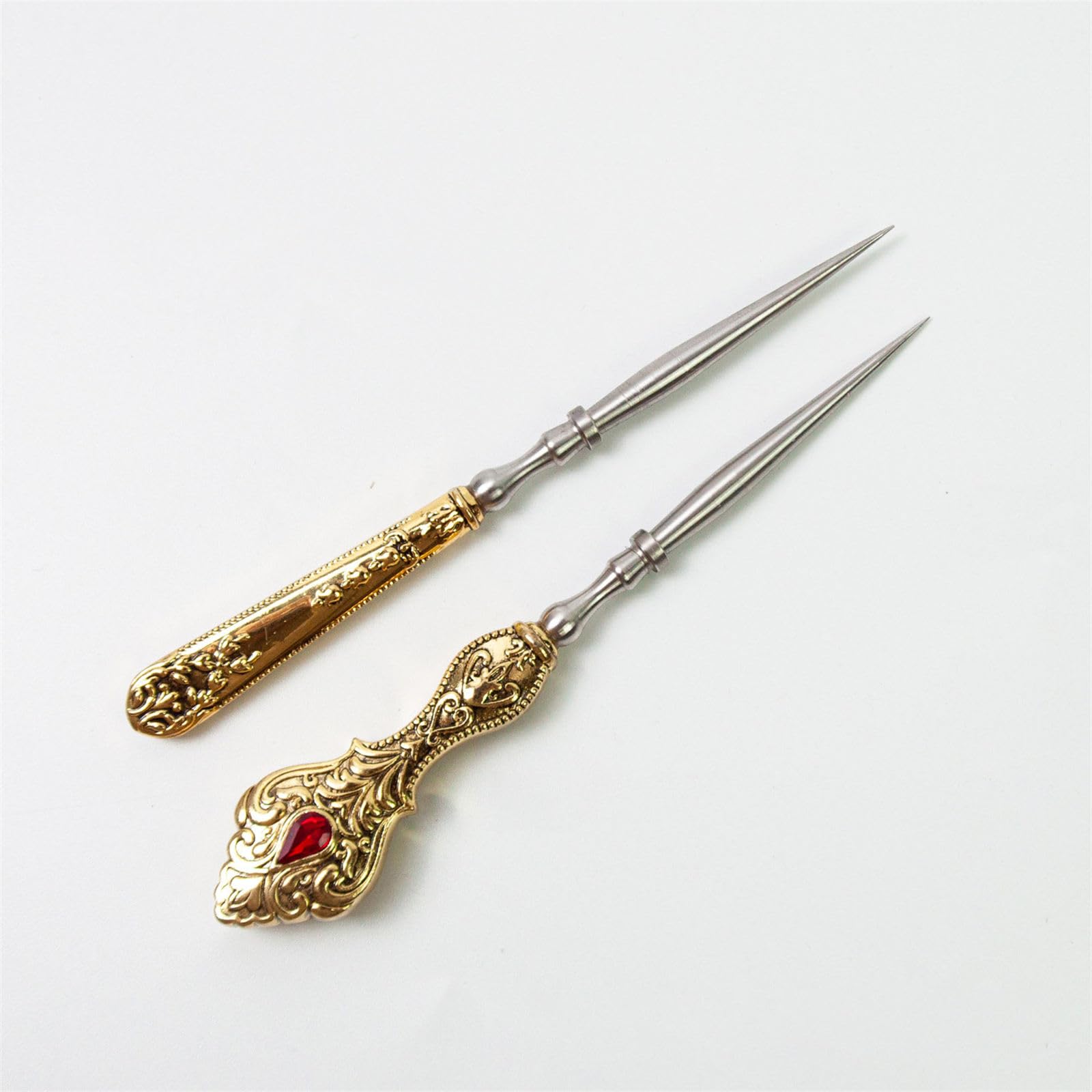 2 Stück Vintage Stickahle, Red bronze