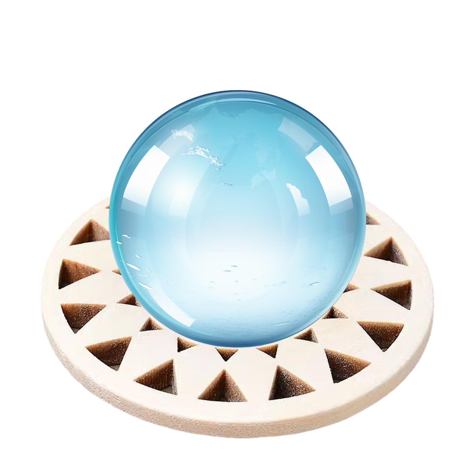 Support En Bois Pour Boule De Cristal – Présentoir Creux Motif Tournesol, Taille S (3,5 Cm) Ou L (5 Cm), Décoration Intérieure élégante