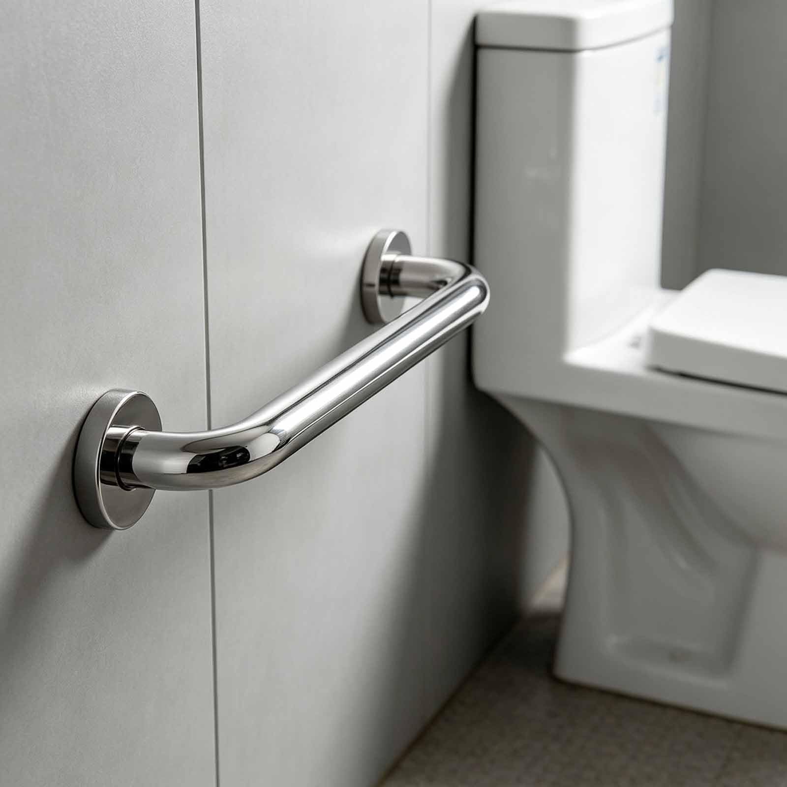 Barra De Apoyo para Discapacitados, Antideslizante Y De Fácil Acceso, con Montaje En Pared De Acero Inoxidable Curvado A 135° para Baños Y Residencias De Ancianos.(30cm)