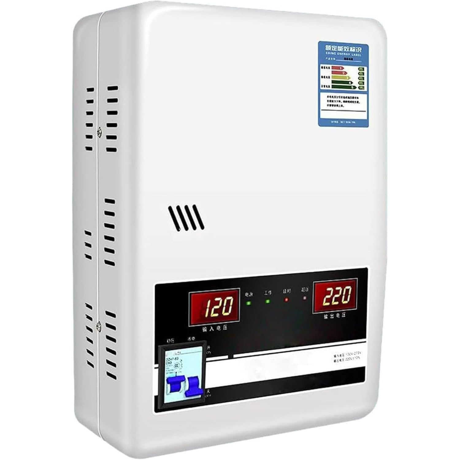 Automatischer Spannungsstabilisator 220V Hochleistungs-Wechselspannungsregler aus reinem Kupfer,digitales Dual-Display für Haushaltsgeräte,Niederspannungsstabilisator 6800W