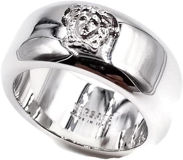Versace Silver Medusa Wide-Band Ring