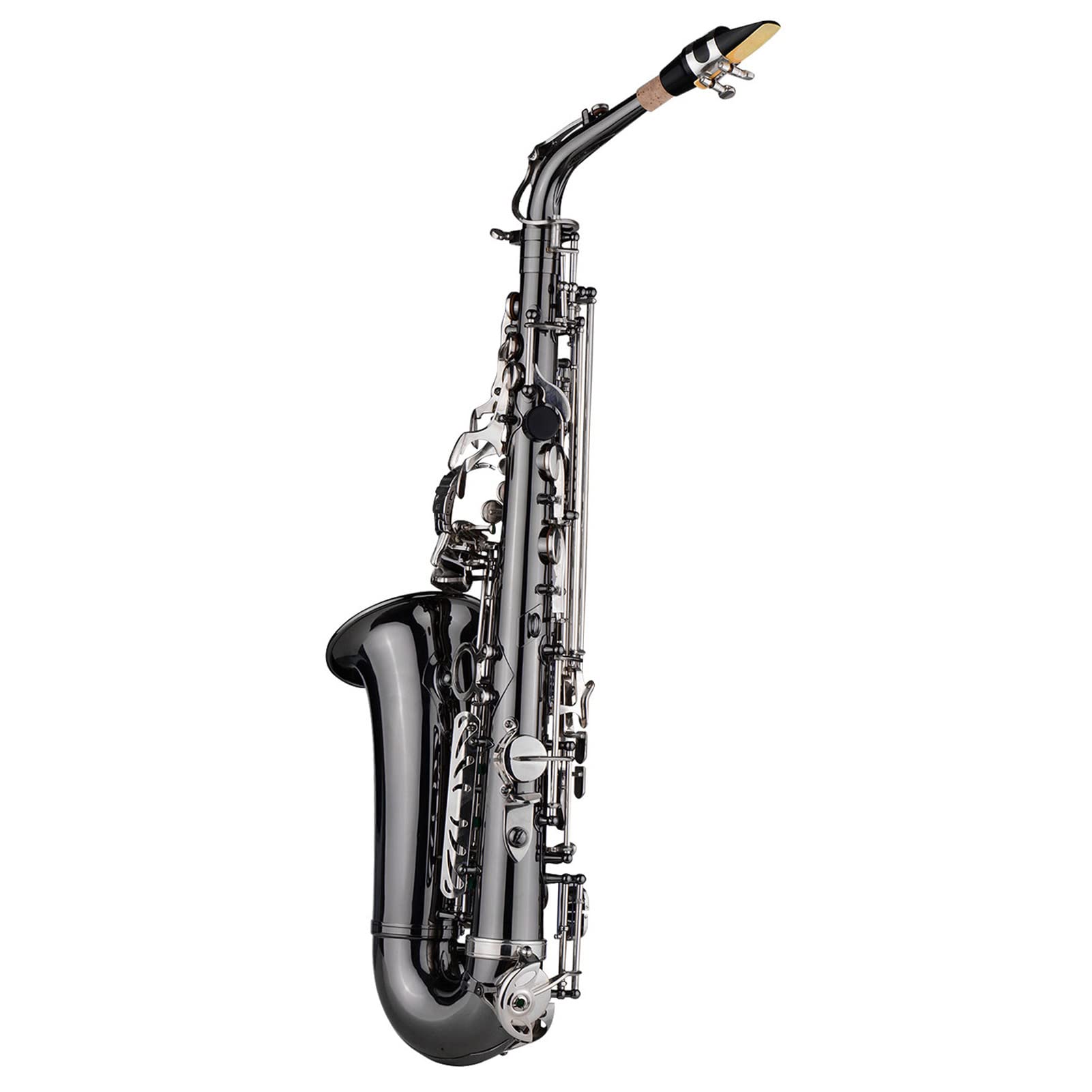Btuty Alto Saxophone Eb E-plat Motif Brass Band Sax Noir Nickel Placage Abalone Shell Clés des Gants de cas Chiffon de Nettoyage Sangles Brush