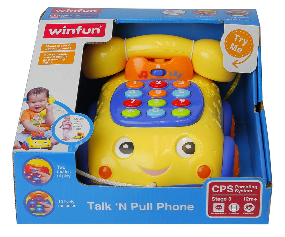 Winfun Talk N Pull Phone, Yellow