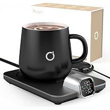 Smart Temperature Control Coffee Mug Warmer Set, Best Birthday Gift for Women & Men, Mother's Day & Father's Day / Birthday / Office Desk Gift by ikago