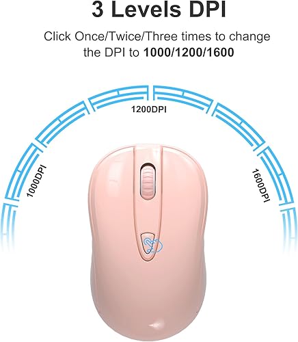 Miniatura 3 de OKIMO Ratón inalámbrico para computadora portátil, mouse con receptor USB, computadora de seguimiento óptico de 2.4 GHz, mouse inalámbrico