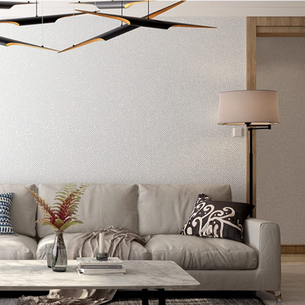 Papier peint 3D crème intissé haut de gamme au design minimaliste pour hôtel