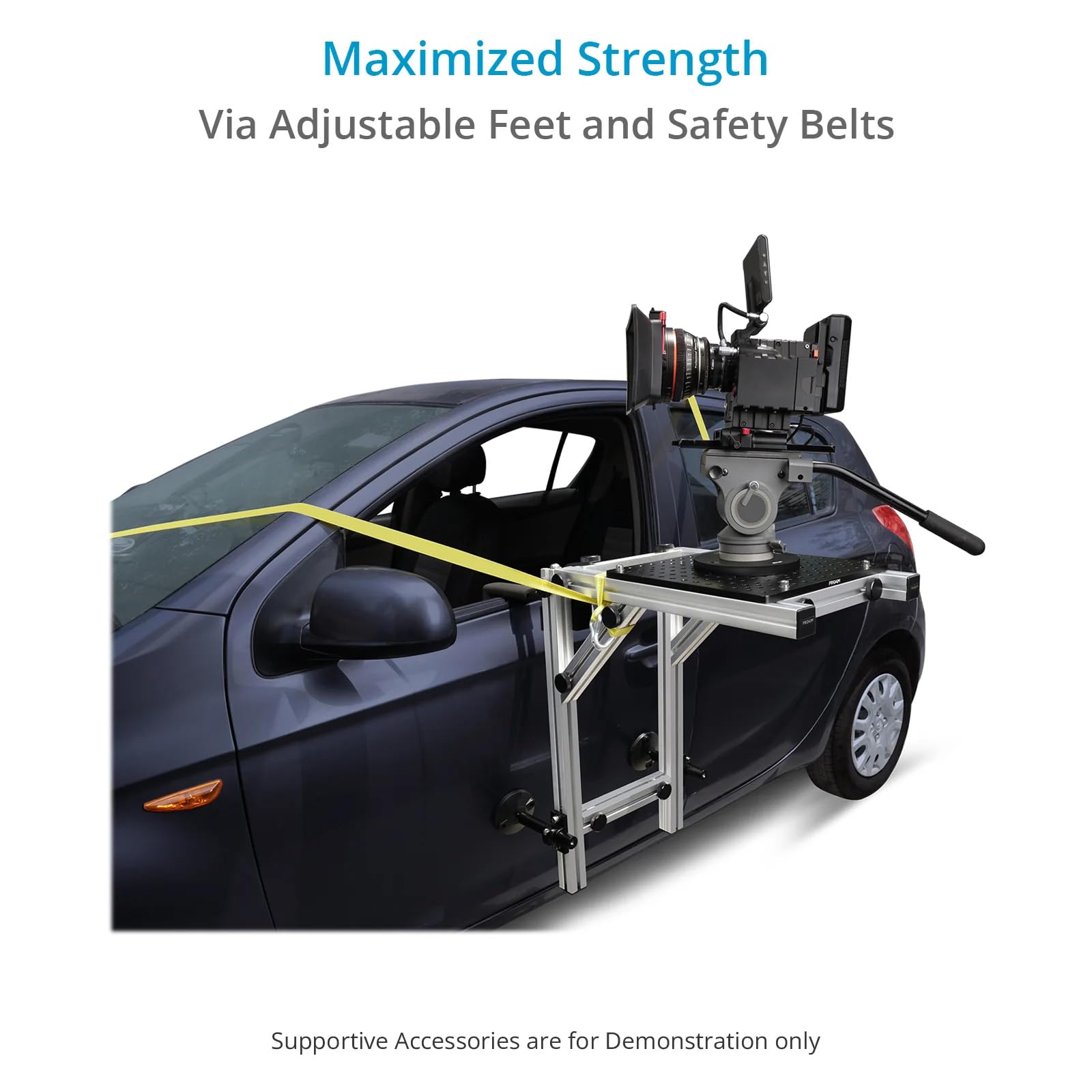 Proaim Smart Side Camera Car Mount Hostess Tray Kit. Piastra di formaggio con supporto Mitchell. Carico utile fino a 22.6kg/50lb. (CM-SSHT-01)