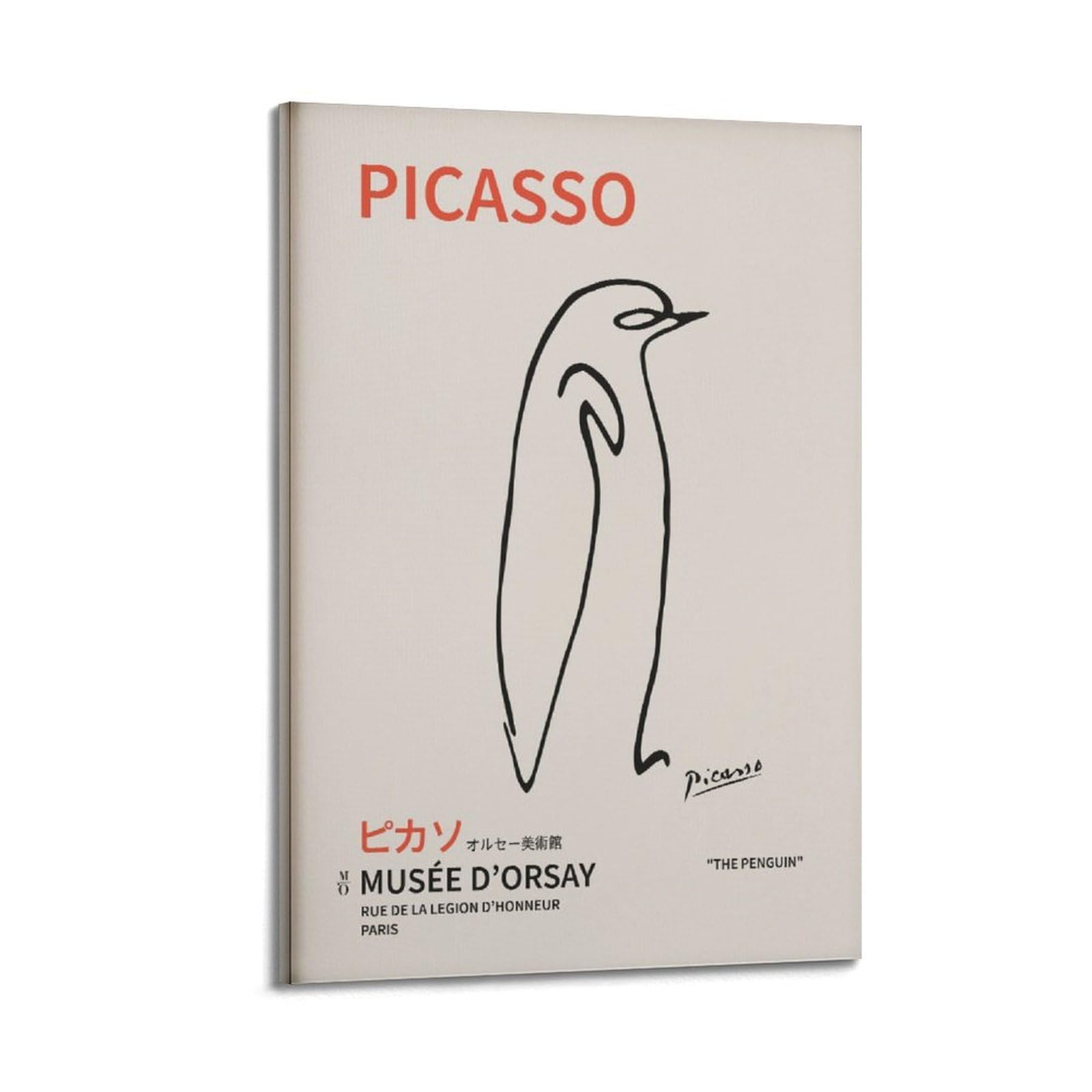 xiaoxiaoshen Picasso Penguin – One Line Modern Drawing Canvas Poster Wall Art Prints Room Aesthetic Murals Bedroom And Living Decorations 20x30inch(50x75cm)