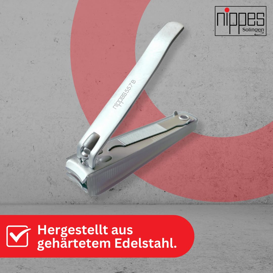 nippes Solingen Obcinacz do paznokci | z praktycznym uchwytem na paznokcie | długość 8 cm | obcinacz do paznokci stóp | obcinacz do paznokci | obcinacz do grubych paznokci
