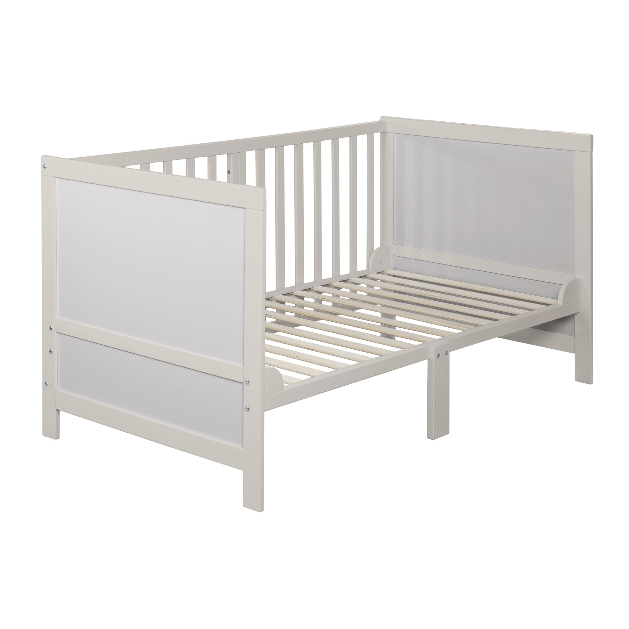 roba Lettino Trasformabile EASY SLEEP - 70 x 140 cm - Elementi Convertibili Inclusi - Montaggio Rapido - Resistente e Moderno - 3 Altezze - Legno Laccato Grigio Chiaro