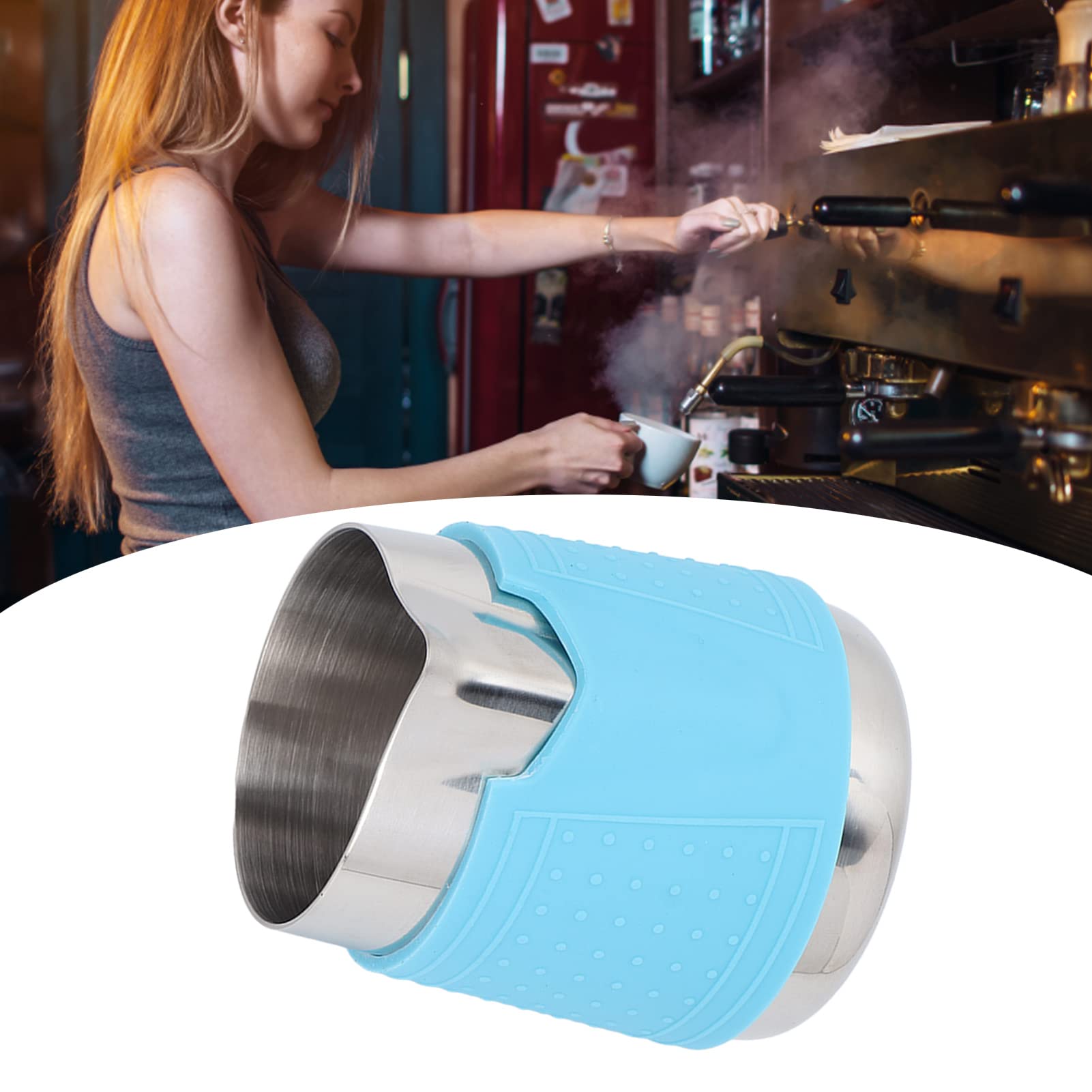 Pichet à Lait Acier Inox 350ml - Mousseur à Lait Compact Pour Café