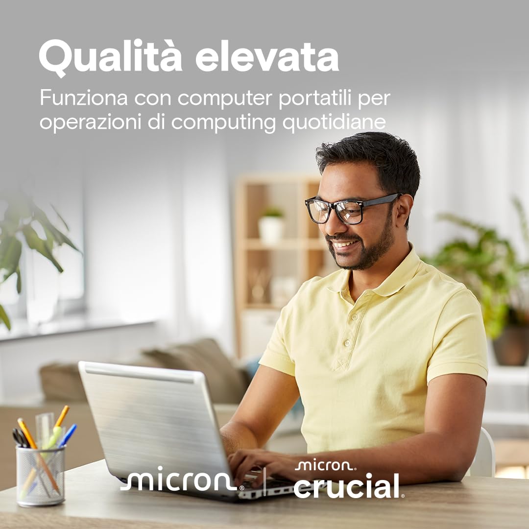 Crucial E100 1TB PCIe Gen4 NVMe M.2 SSD Interno, Fino a 5.000 MB/s, Compatibile con Notebook e PC Desktop - CT1000E100SSD8