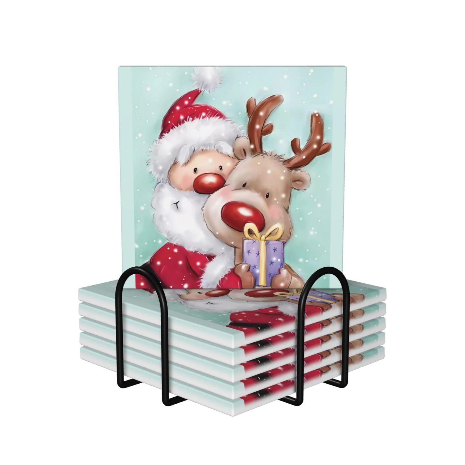 Dessous de verre en céramique Merry Christmas de qualité supérieure avec liège
