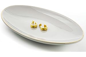 HANKOR Ceramic Key Bowl for Table, Catch-All Gray Key Dish Tray