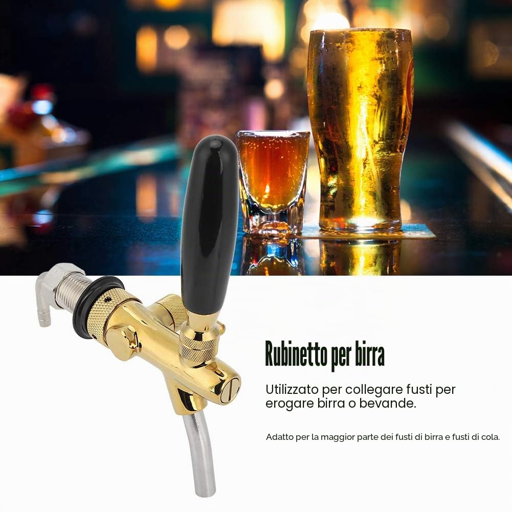 MAGT Rubinetto per Birra, Rubinetto Regolabile per Birra in Acciaio Inossidabile Rubinetto del Barilotto di Birra con Filettatura G5/8 per Bar a Casa