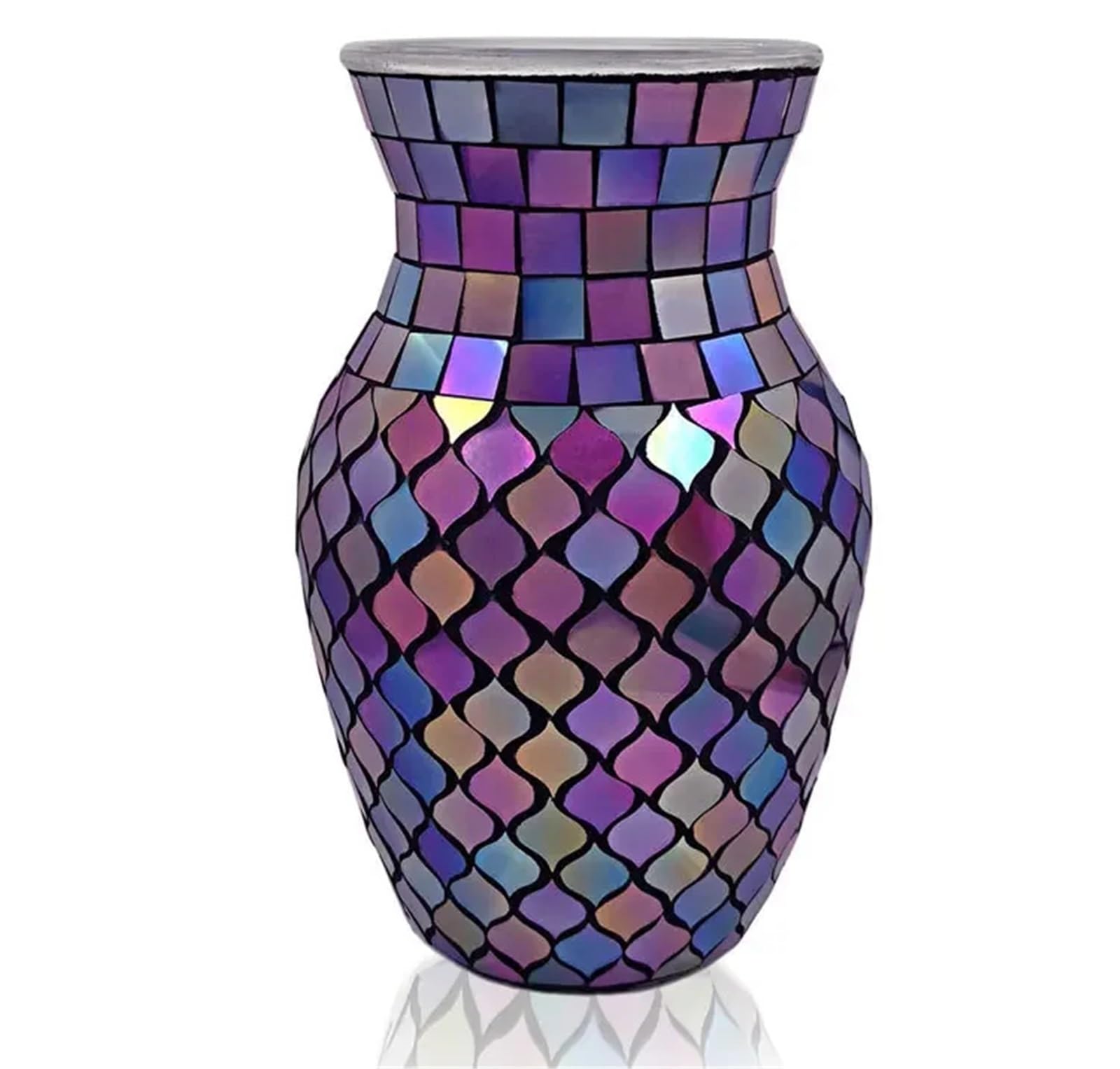 Geometric Vase Pastoral Mosaic Glass Vase, Home And Restaurant Decoration Furnishings(Style07)