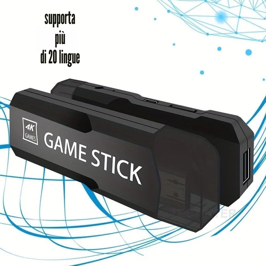 Console di giochi retrò da 128 GB con 38.000 giochi integrati, controller wireless, uscita HDMI per TV, game stick 4K ×2, regalo per bambini e adulti