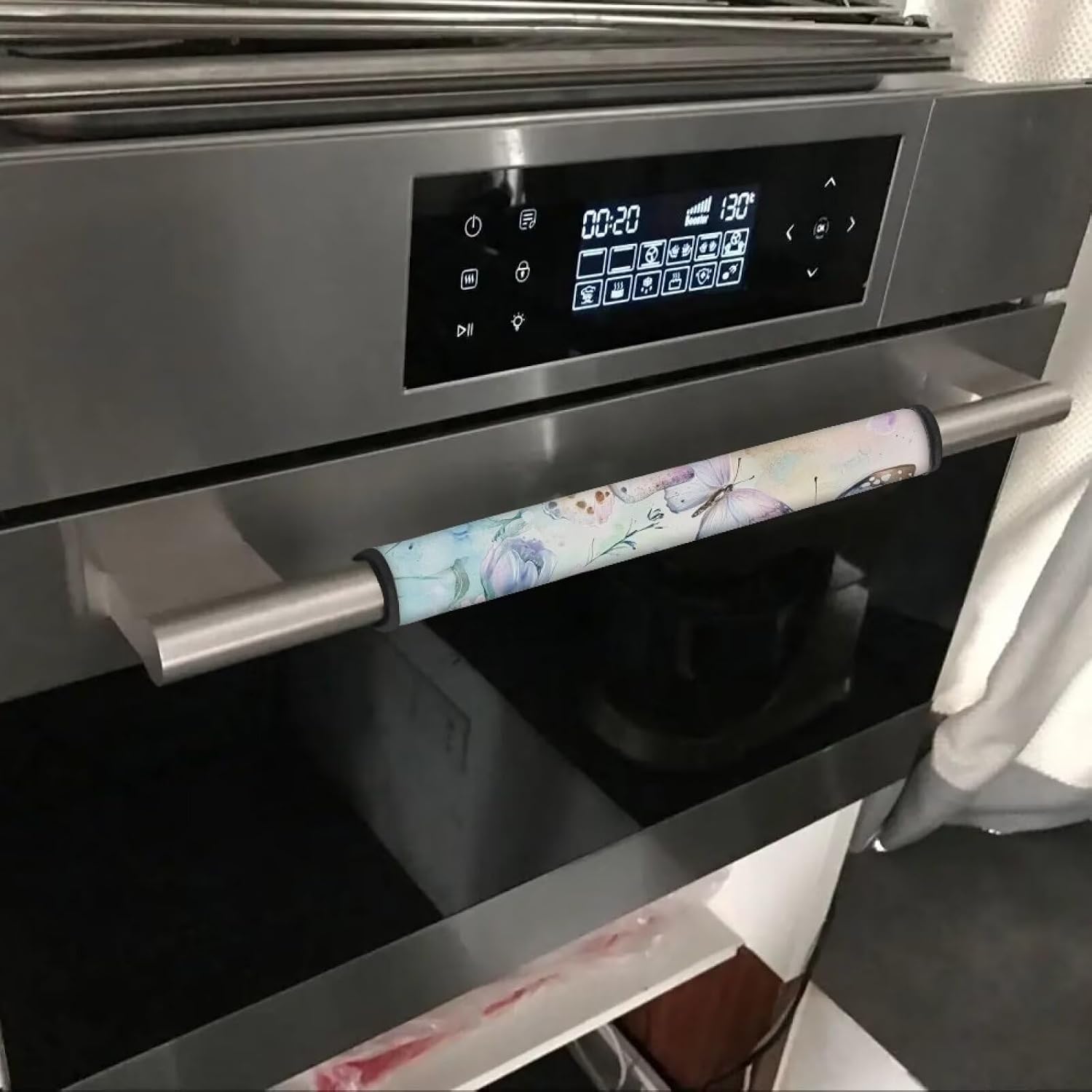 Aesthetic Butterfly Handle Covers for Fridge Set of 6, Keep Off Stains Handprints Oil Drips Stains, Covers for Refrigerator Microwave Oven Handles