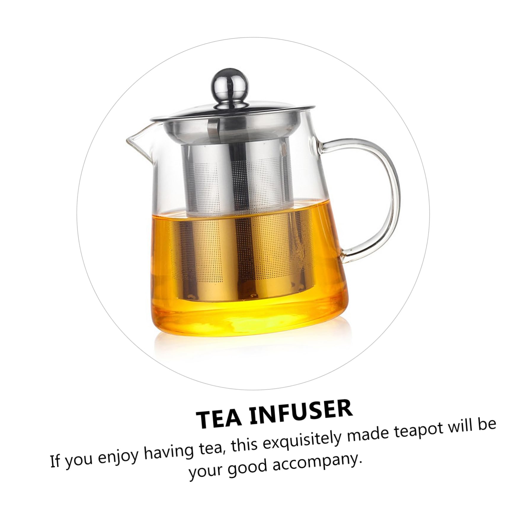 Mikinona Tetera Colador de Resistente al Calor para Hacer Té Incluye Tetera y Tazas para Uso Cocina o Sala de Estar de Vidrio
