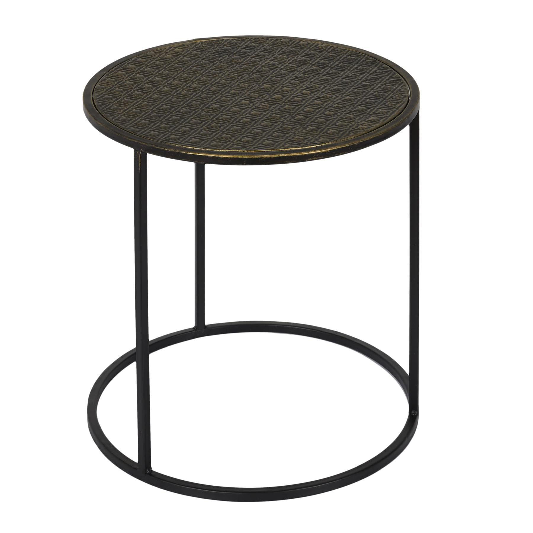 HOME DECO FACTORY - Lot de 2 Tables Gigognes Métal Martelé Mirage - Dimensions : Small 35 x 35 cm - Tall 40 x 40 cm