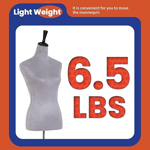 Vista 93 de Maniquí de maniquí de torso, forma de maniquí femenino, altura ajustable, modelo de exhibición, torso y trípode, soporte para ropa