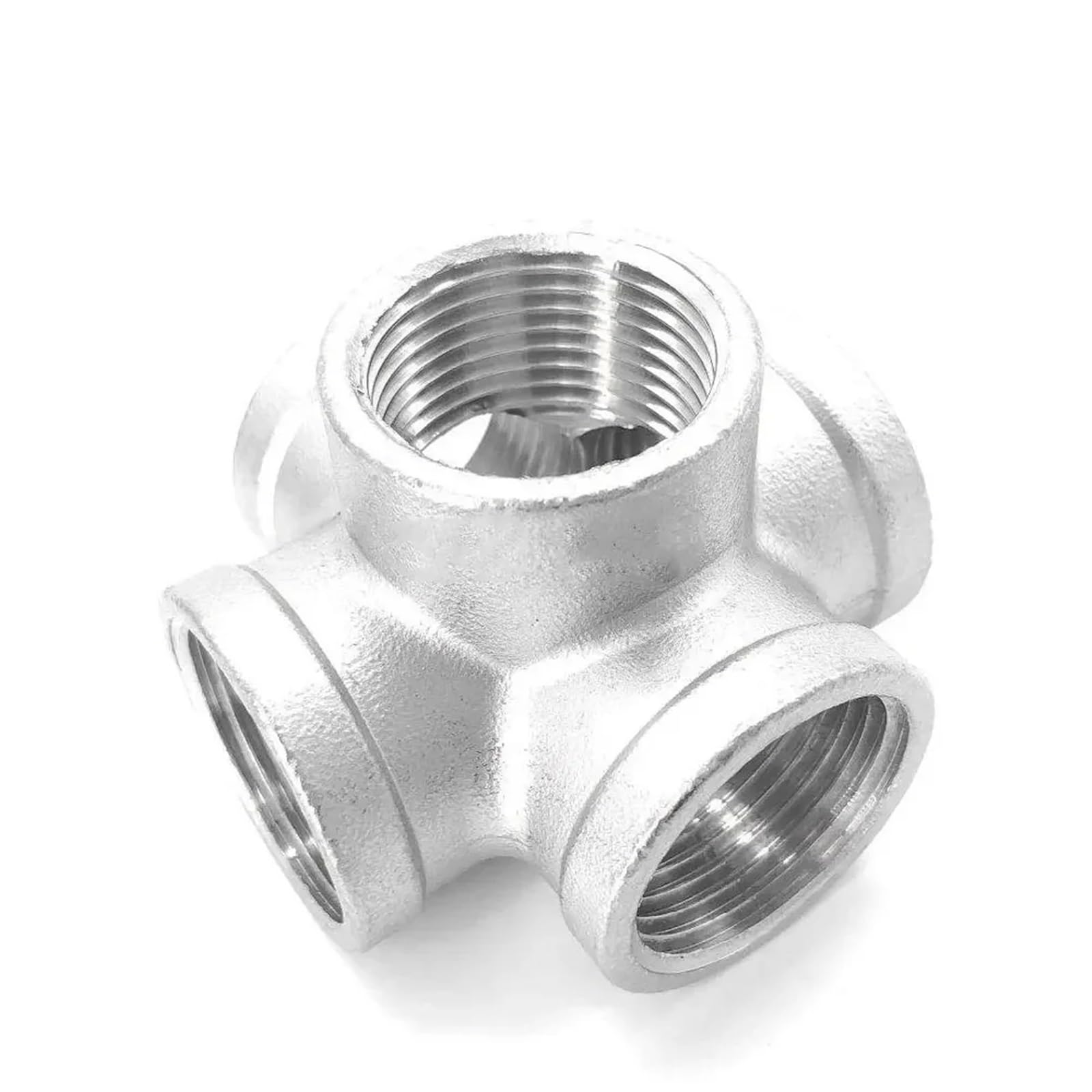 1/4" 3/8" 1/2" 3/4" 1" 1.25" 1.5" 2" BSPT Female 5 Ways Corner Cross 304 Stainless Steel Pipe Fitting Connector Water Gas(1 BSP)