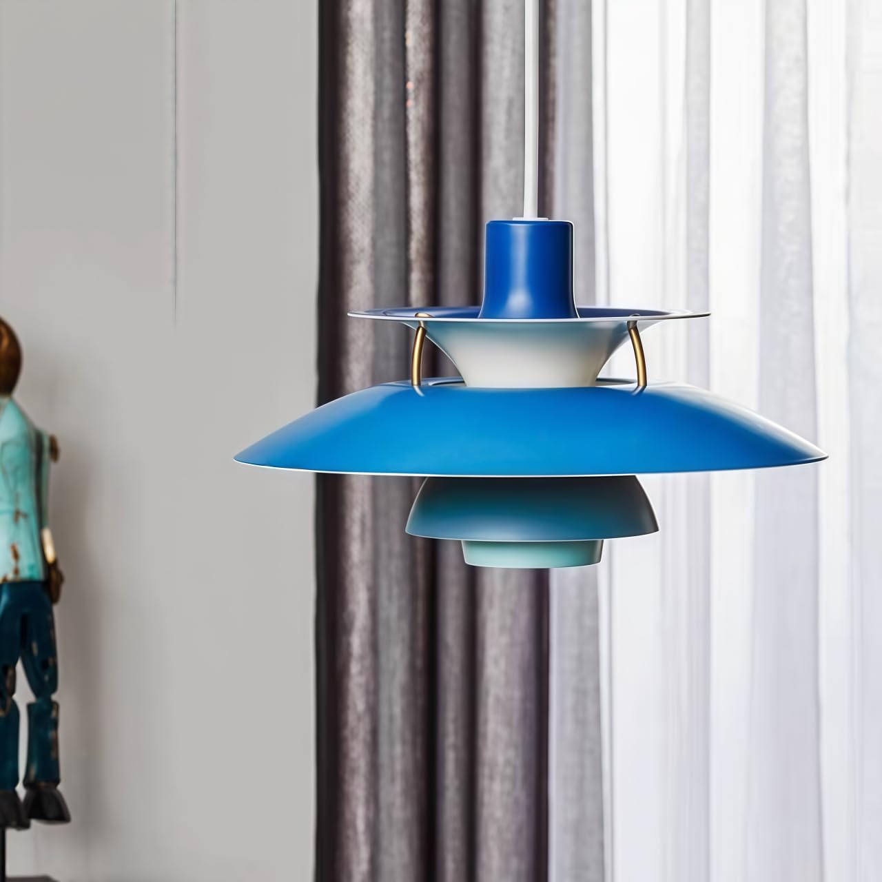 Pendelleuchte Hängelampe Blau 50CM Modern Skandinavisch