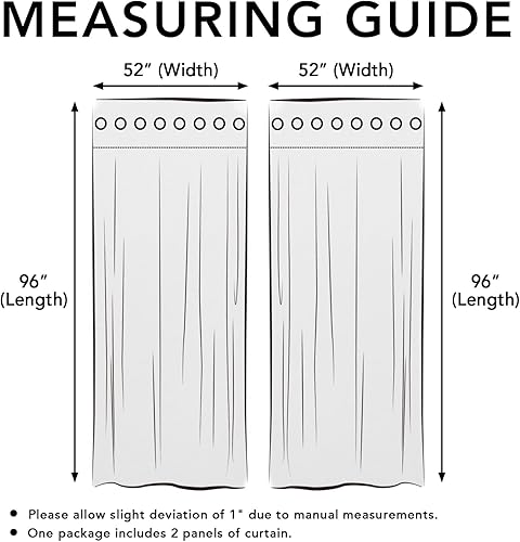 Miniatura 8 de Easy-Going Cortina de lino texturizada, 100 % opacas, de 52 x 96 pulgadas, para dormitorio, sala de estar, oscurecimiento de la habitación (juego de