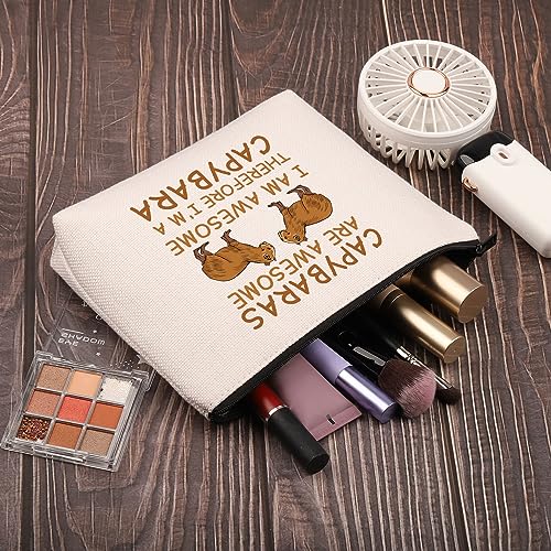 PLITI Capybara Gifts for Capybara Lovers Makeup Bag Capybaras are Awesome Therefore I'm a Capybara Funny Rodent Animal Gift (Awesome Capybara bagU) - Image 3