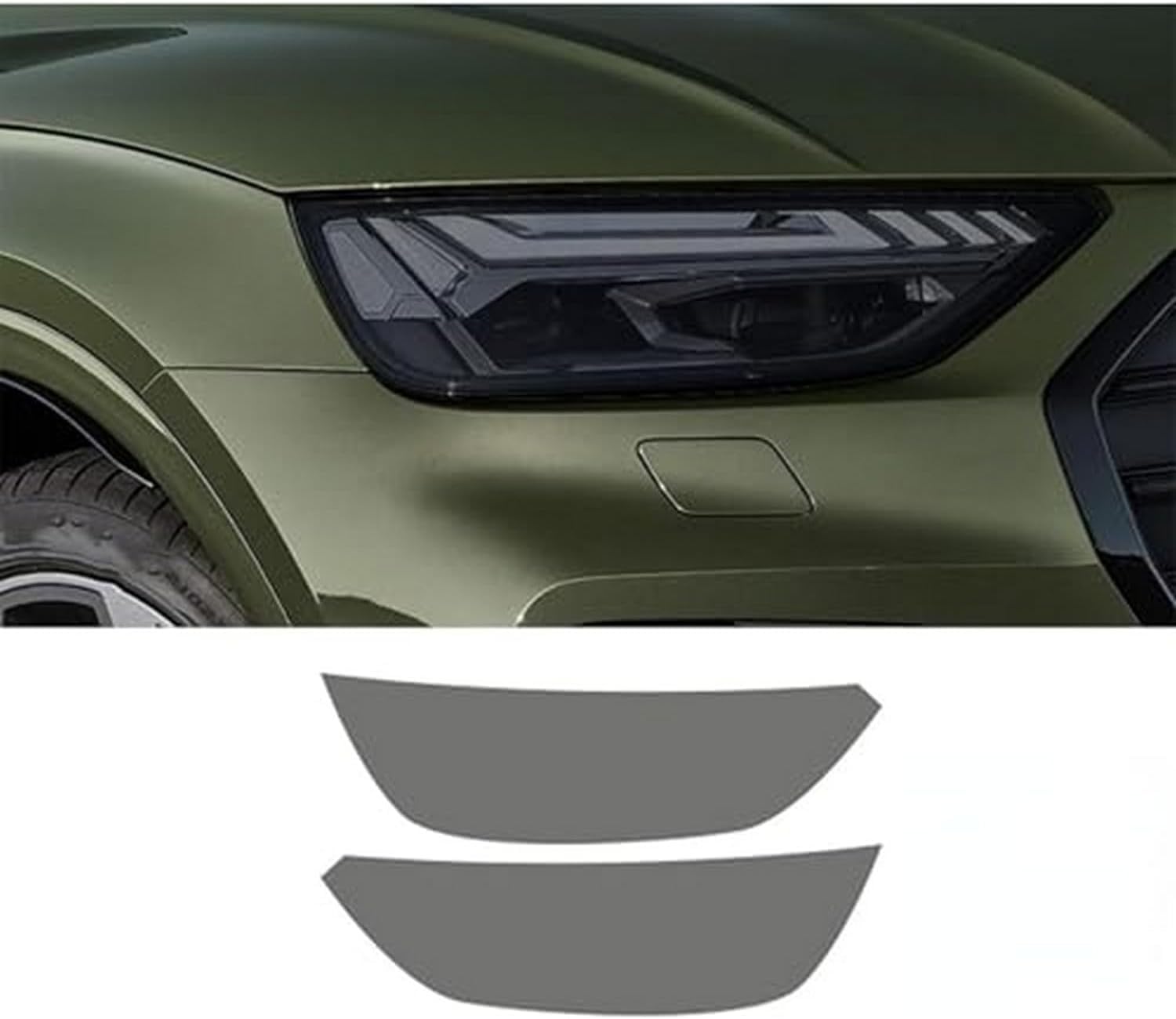Car Headlight Protective Film for Audi Q5 Sq5 Facelift 2021 Transparent Smoked Black TPU Sticker Transparent