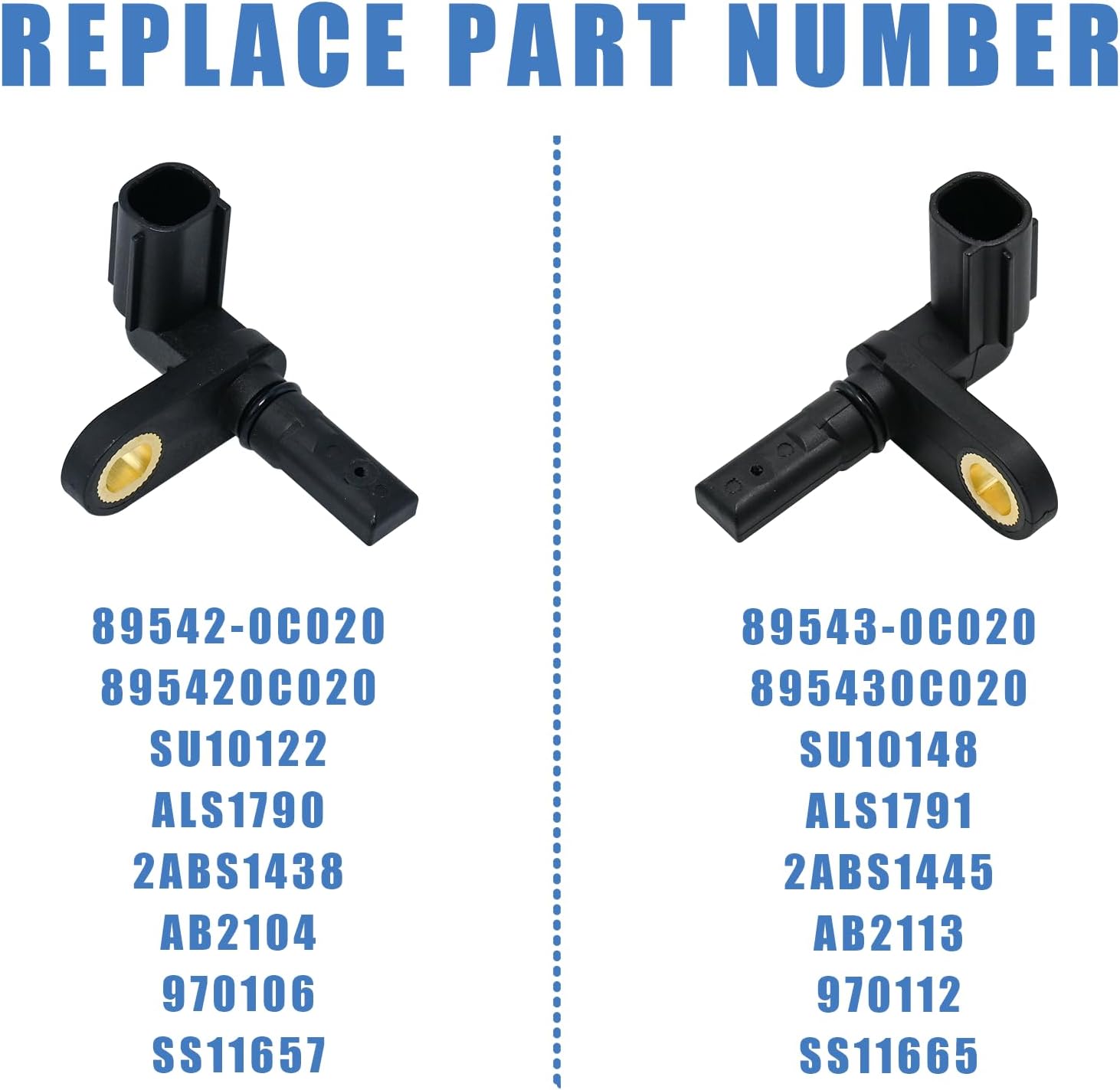 4PCS ABS Wheel Speed Sensor Set Compatible with 2007-2017 Toyota Tundra ABS Sensor #OE ALS1790,ALS1791/89542-0C020,89543-0C020