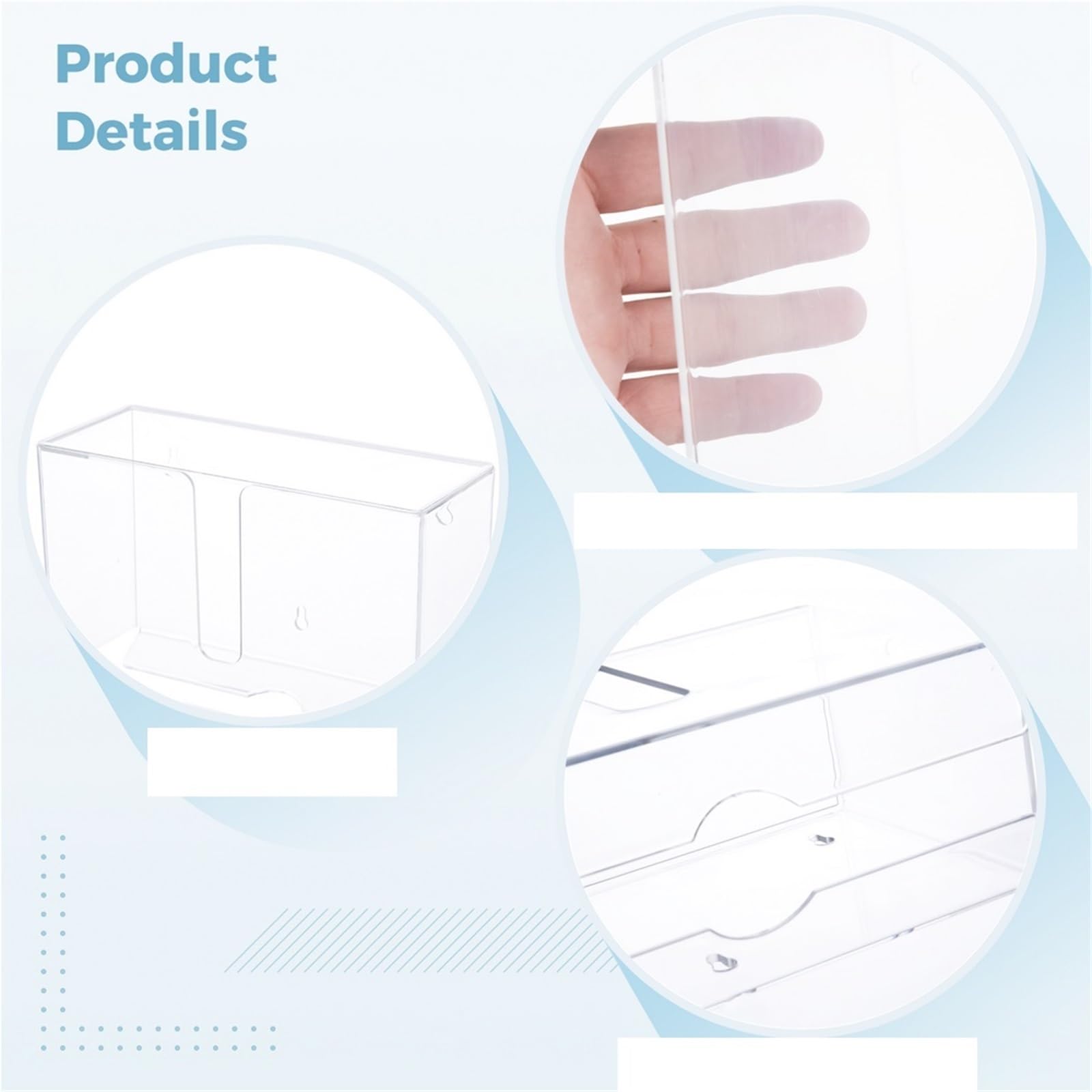 Caja dispensadora de Bolsas Basura plástico, Caja Almacenamiento Montaje en Pared, for