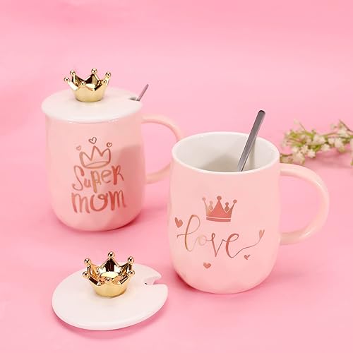 Miniatura 2 de Taza de café de cerámica con corona, taza, bonita taza de cerámica de café, regalo único para mujeres, esposa, abuela, novia, hija, día de la madre,