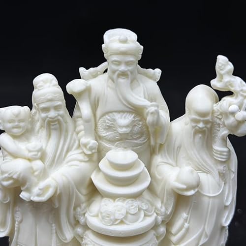 Miniatura 4 de Estatuas de Fu Lu Shou, estatua china de Dios de la suerte Fuk LUK Sau, decoración de oficina en casa, Feng Shui, tres dioses para la felicidad, la